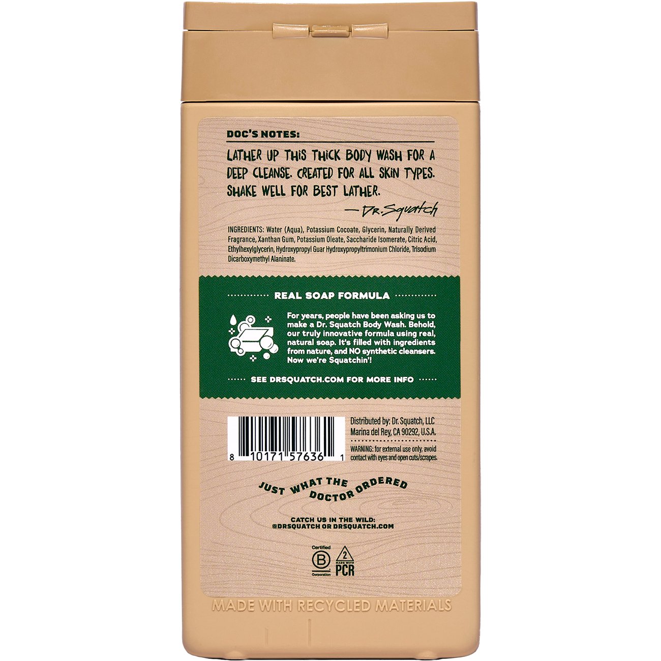 Dr. Squatch Men's Natural Body Wash - Sierra Storm