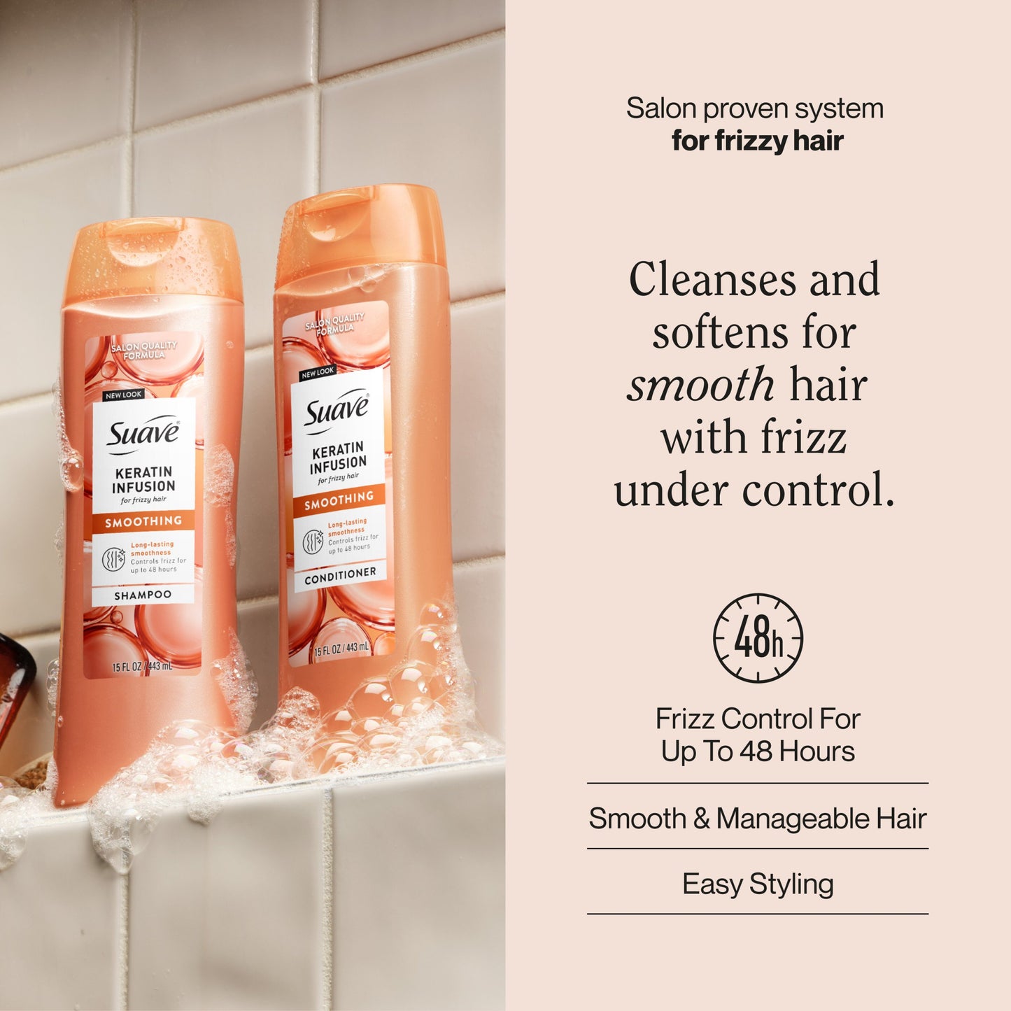 Suave Keratin Infusion Smoothing Shampoo & Conditioner 2 pk