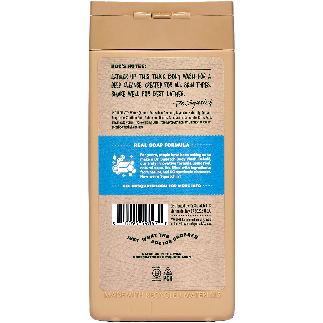 Dr. Squatch Men's Natural Body Wash - Coastal Mist