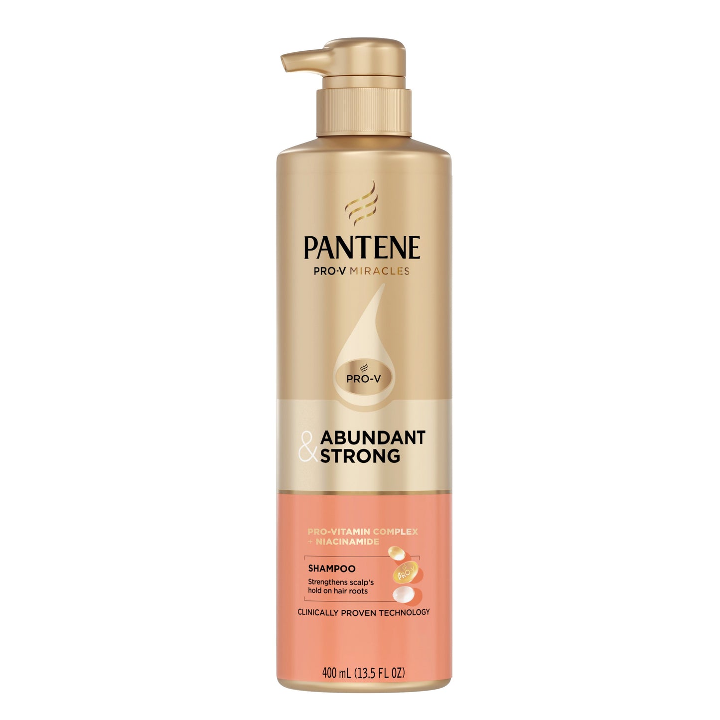Pantene Abundant & Strong Shampoo with Pro-Vitamin B5 Complex and Niacinamide, 13.5 oz