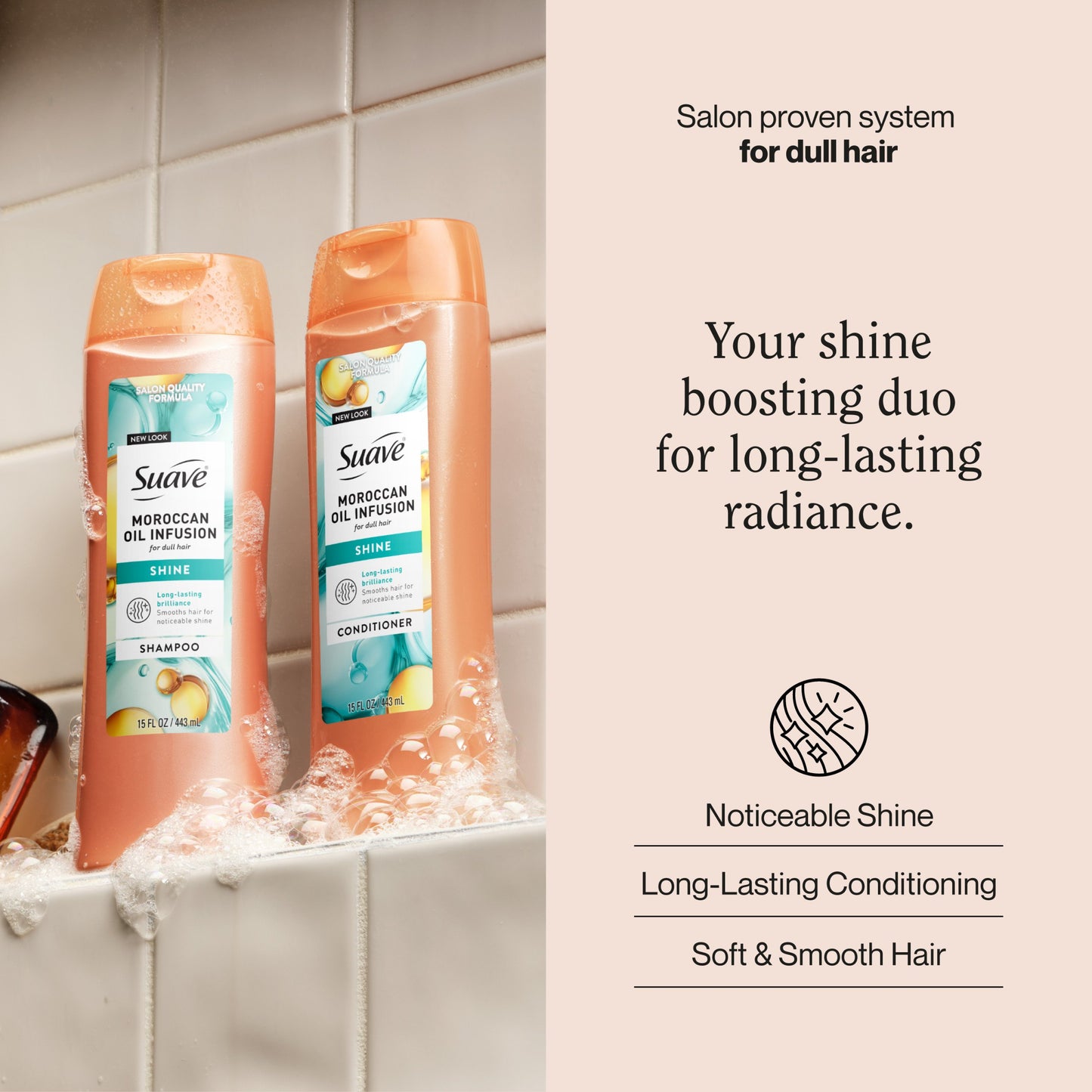 Suave Moroccan Oil Infusion Moroccan Shine Shampoo & Conditioner 2 pk