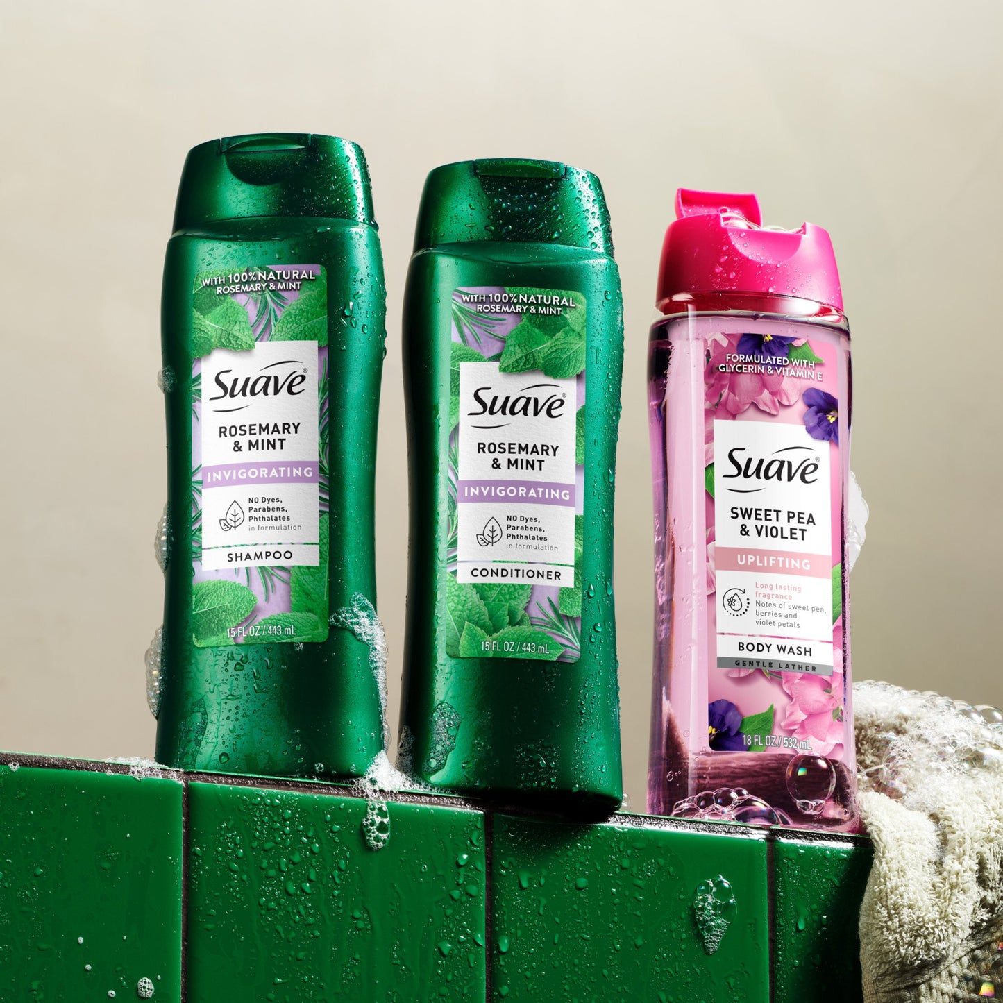 Suave Invigorating Rosemary & Mint Shampoo & Conditioner 2 pk