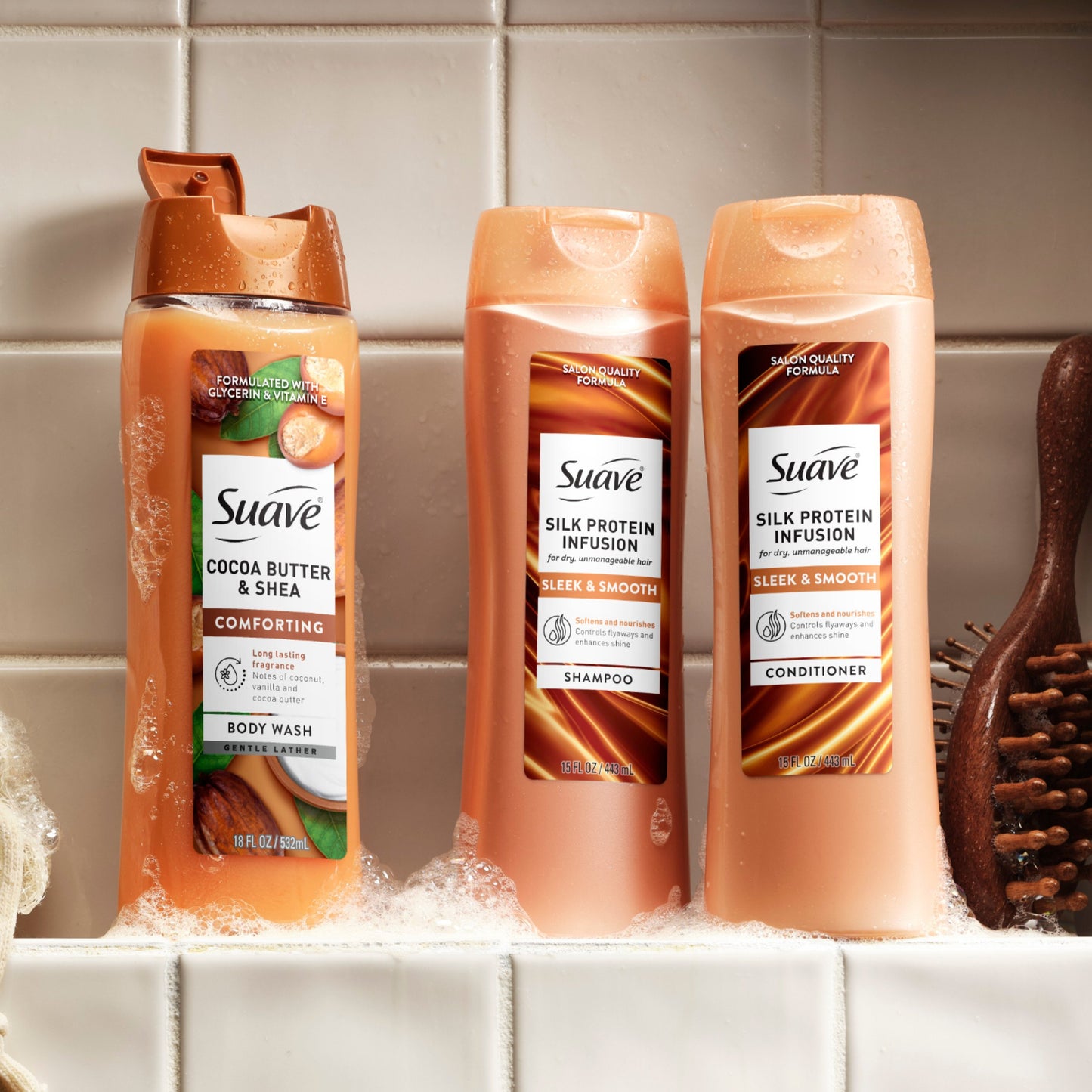 Suave Silk Protein Infusion Sleek & Smooth Shampoo & Conditioner 2 pk
