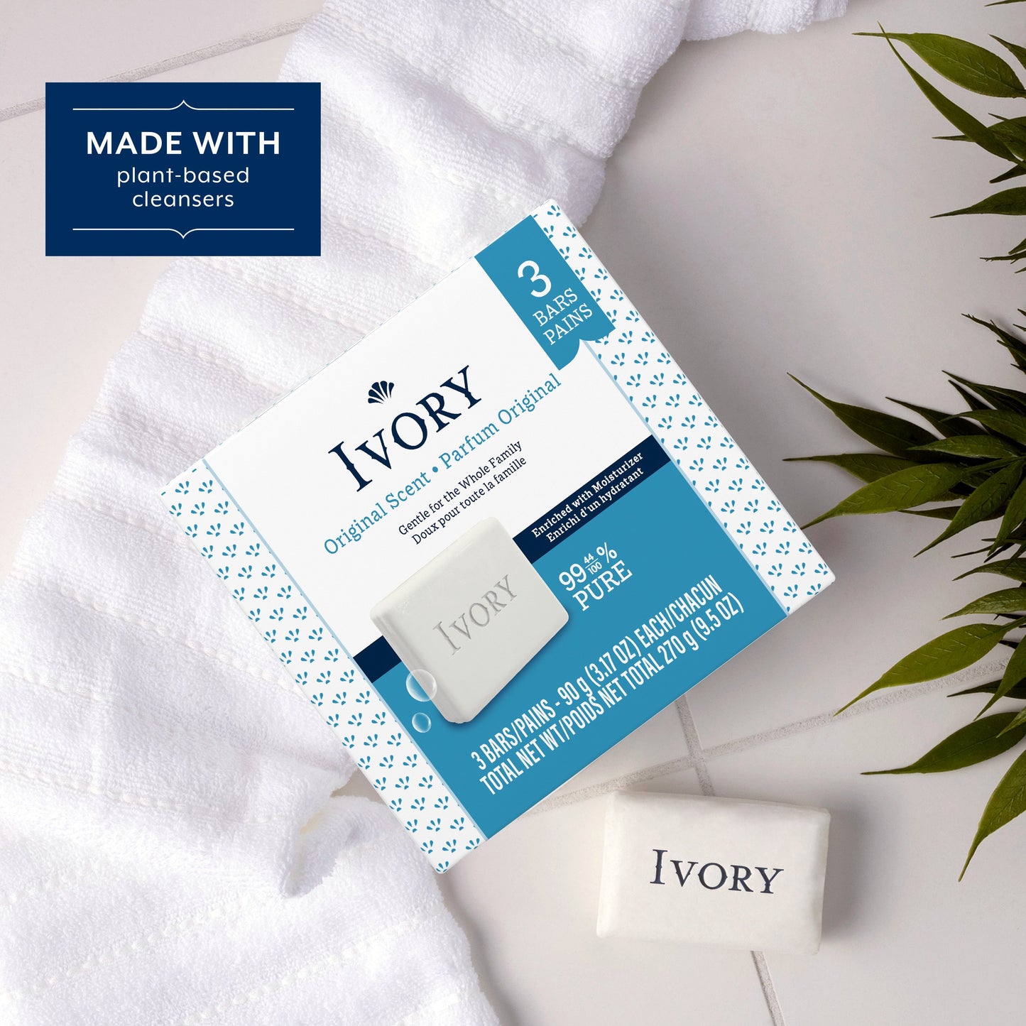 Ivory Gentle Moisturizing Bar Soap - Original, 3 ct