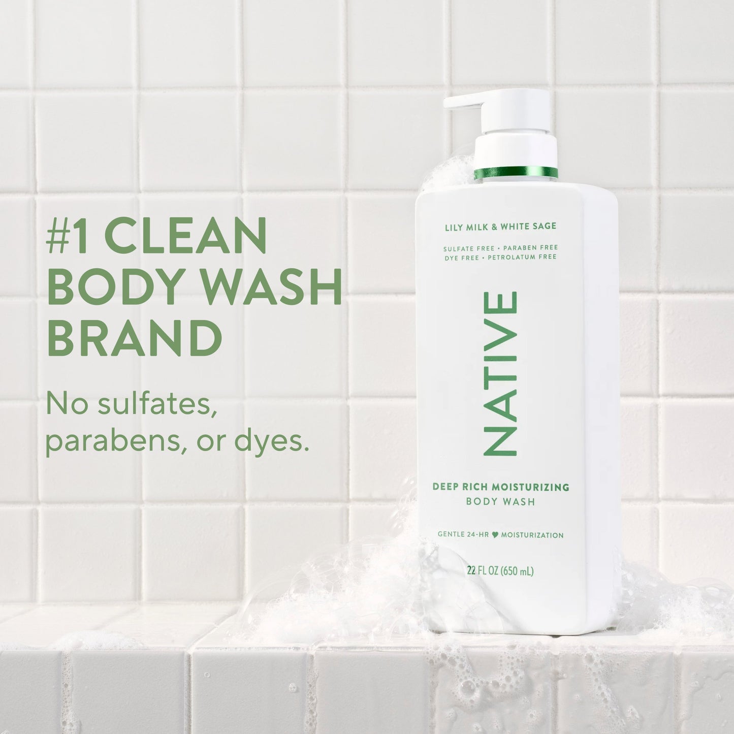 Native Body Wash - Lily Milk & White Sage