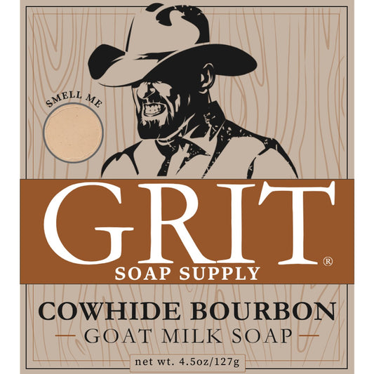 Grit Men's Goat Milk Bar Soap - Cowhide Bourbon