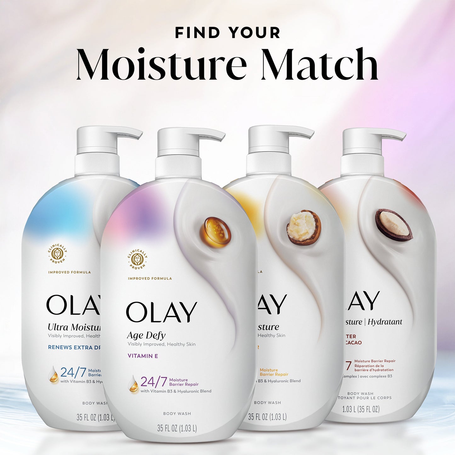 Olay Ultra Moisture Age Defy Body Wash with Vitamin E, Vitamin B3 and Hyaluronic Blend, 35oz
