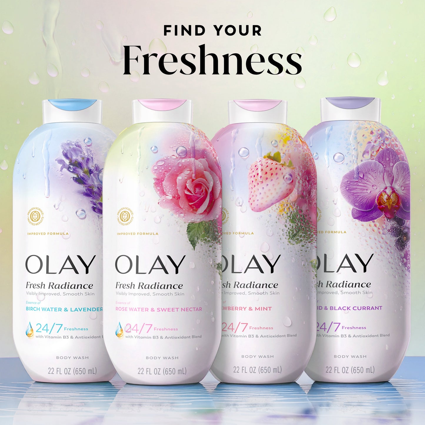 Olay Fresh Radiance Body Wash - Rose Water & Sweet Nectar