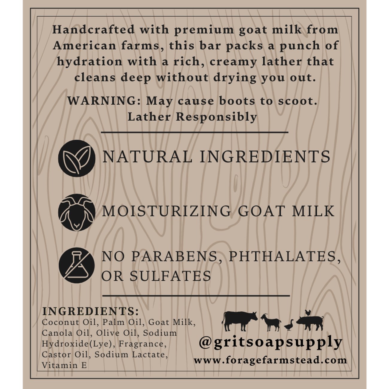 Grit Men's Goat Milk Bar Soap - Outlaw