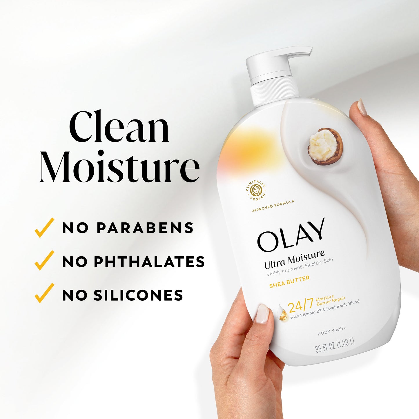 Olay Ultra Moisture Body Wash with Shea Butter, Vitamin B3 and Hyaluronic Blend, 35oz