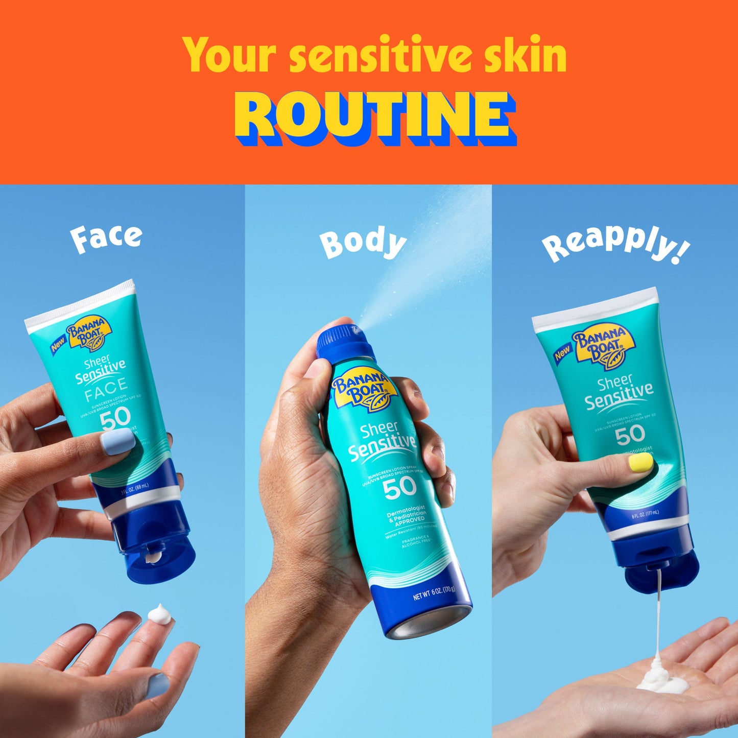 Banana Boat Sheer Sensitive Sunscreen Face Lotion - SPF 50