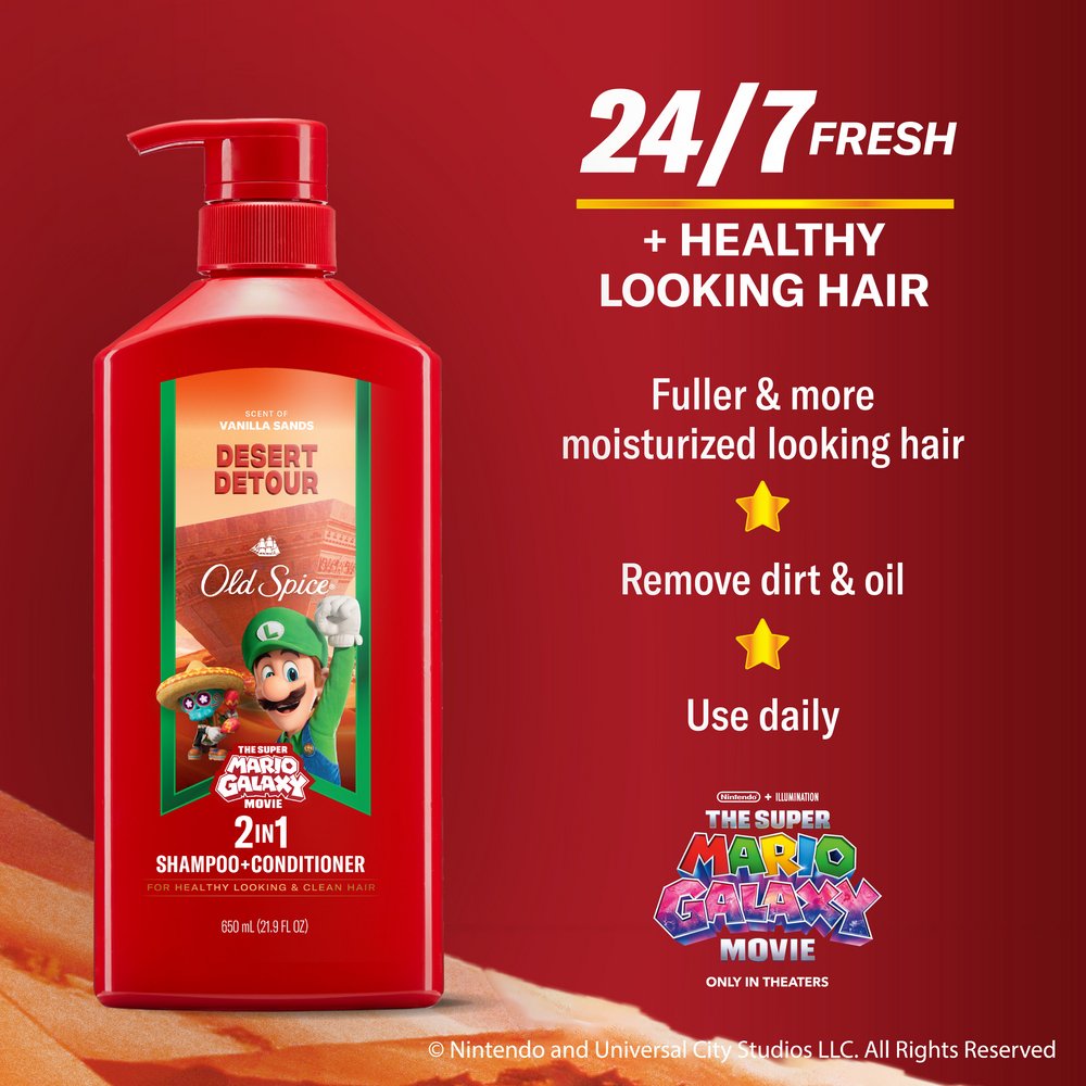 Old Spice 2-in-1 Shampoo & Conditioner, Desert Detour, Old Spice x The Super Mario Galaxy Movie