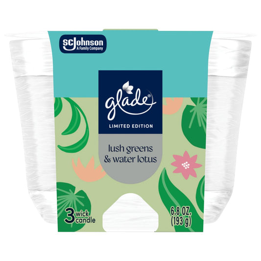 Glade 3 Wick Candle - Lush Greens & Water Lotus