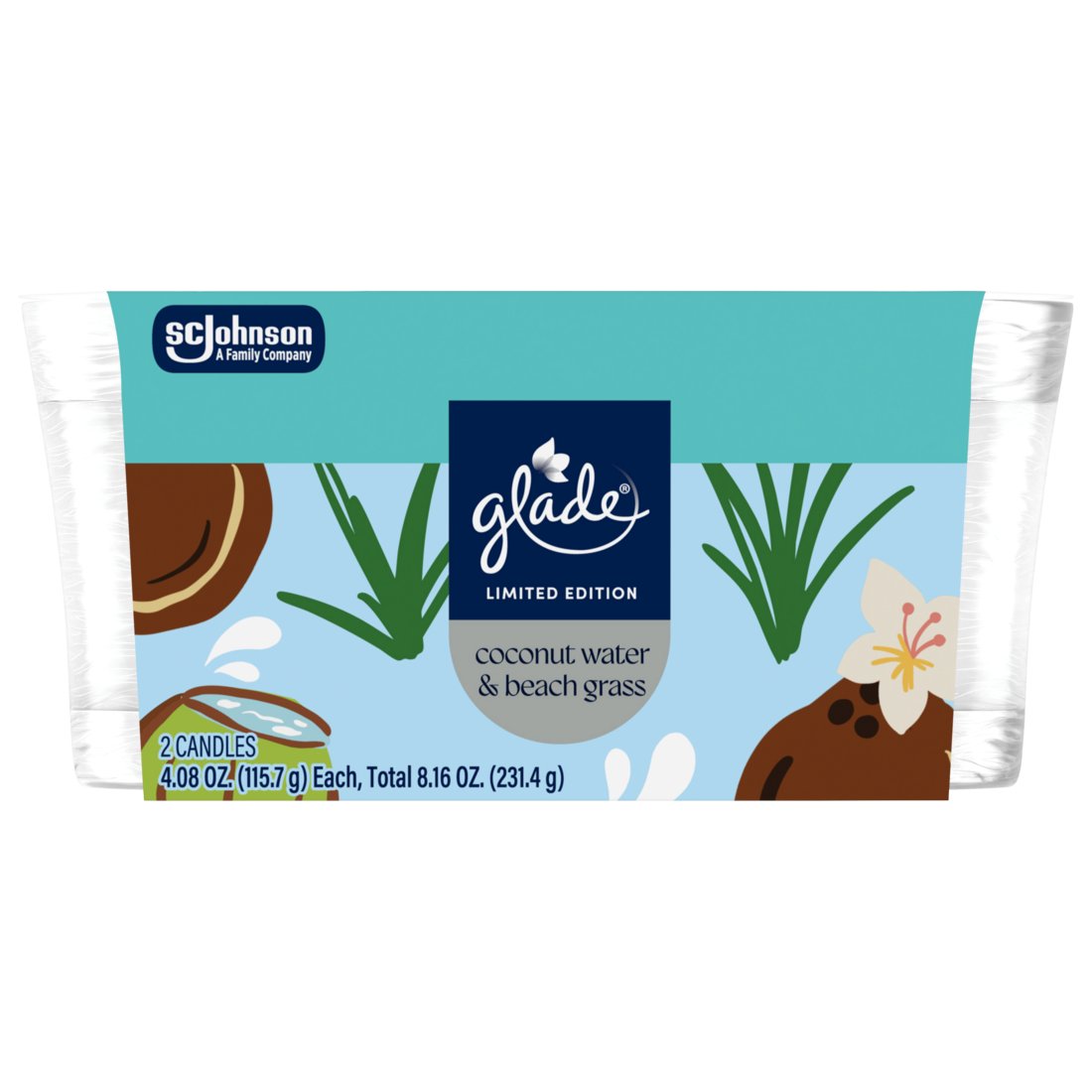 Glade Candles - Coconut Water & Beach Grass, 2 pk