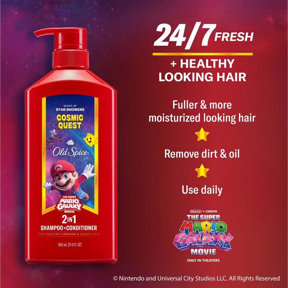 Old Spice 2-in-1 Shampoo & Conditioner, Cosmic Quest, Old Spice x The Super Mario Galaxy Movie