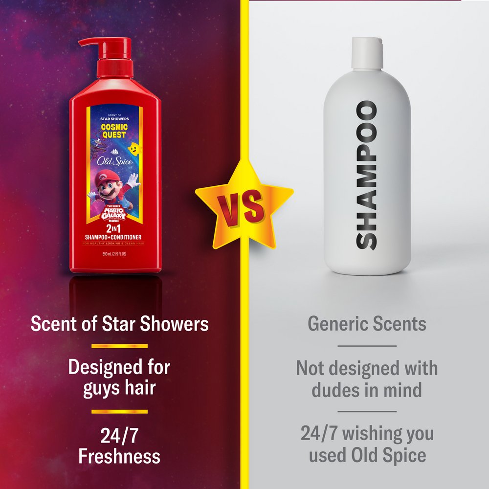 Old Spice 2-in-1 Shampoo & Conditioner, Cosmic Quest, Old Spice x The Super Mario Galaxy Movie