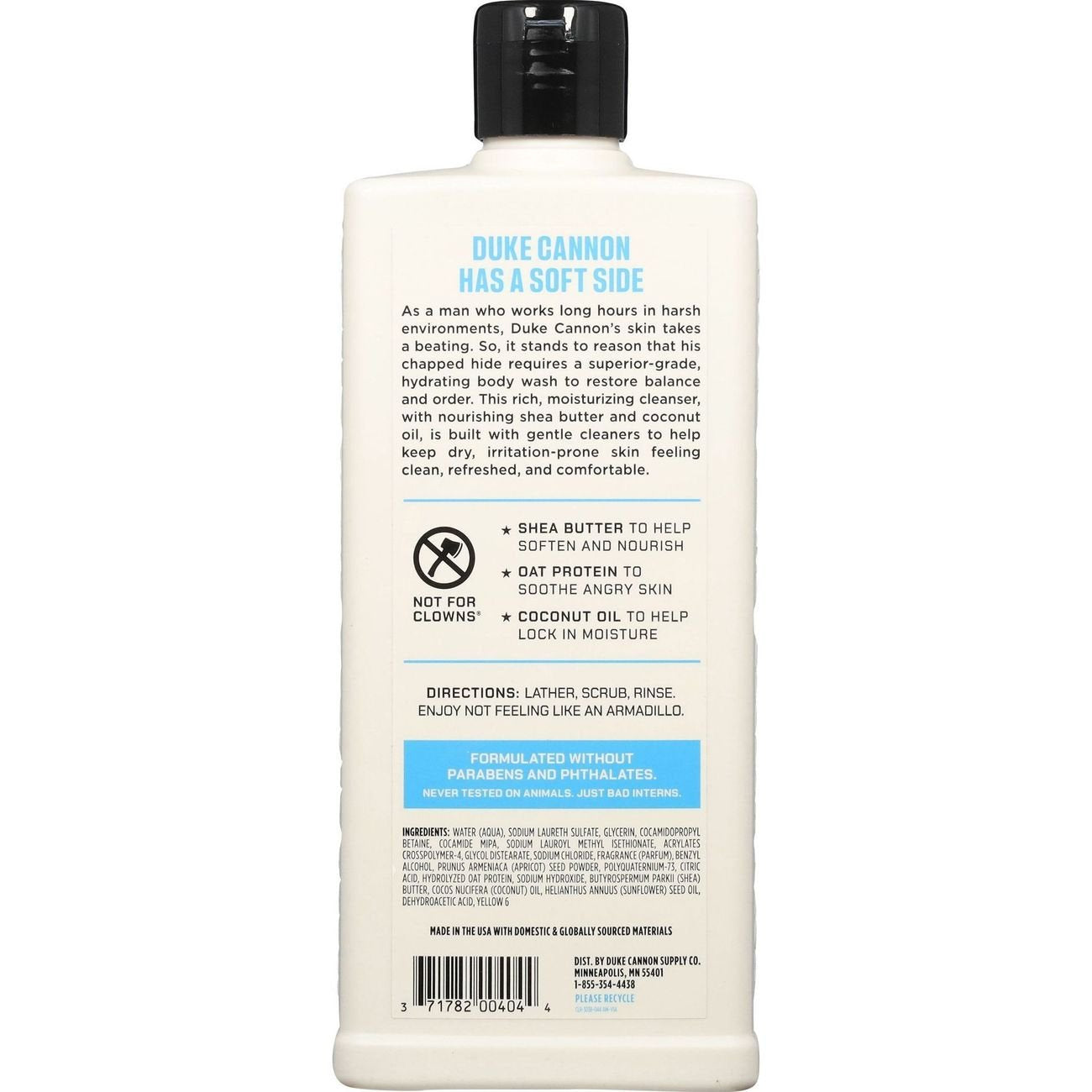 Duke Cannon Men's Soft Side Hydrating Body Wash