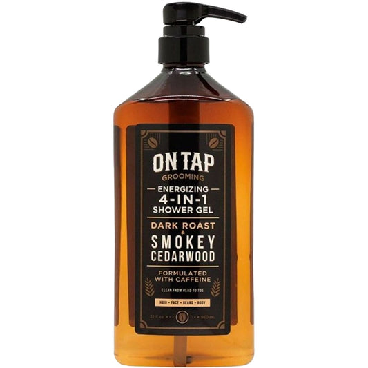 On Tap Grooming Energizing 4-in-1 Shower Gel - Dark Roast & Smokey Cedarwood