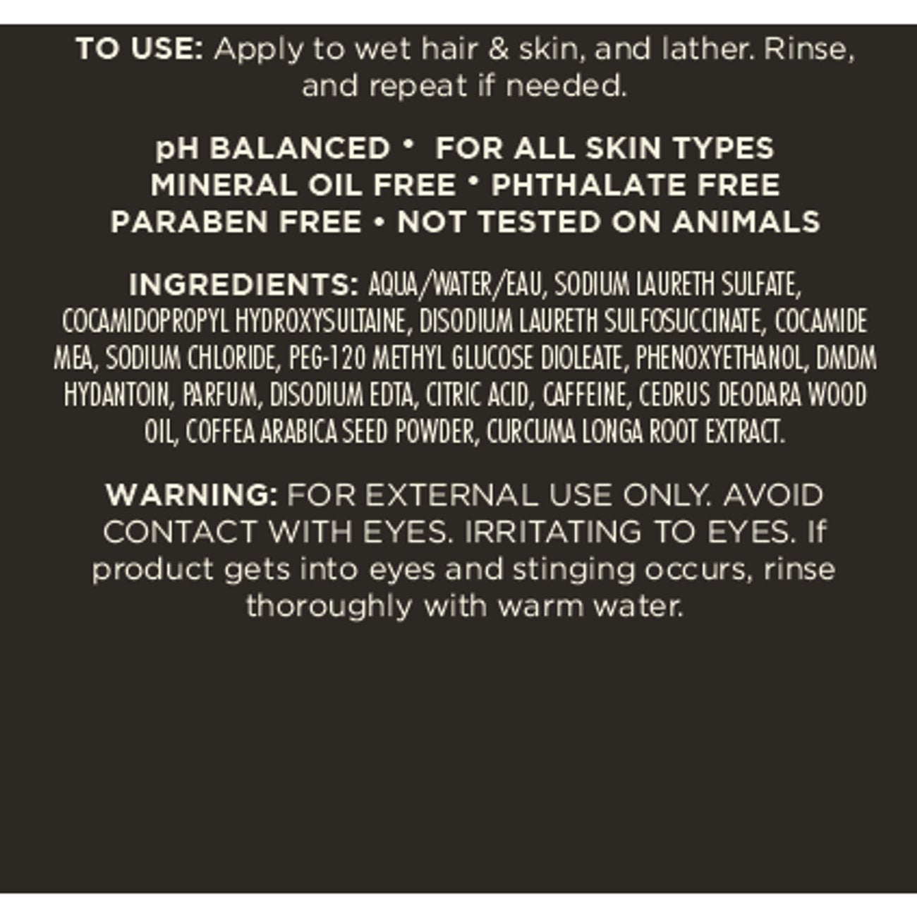 On Tap Grooming Energizing 4-in-1 Shower Gel - Dark Roast & Smokey Cedarwood