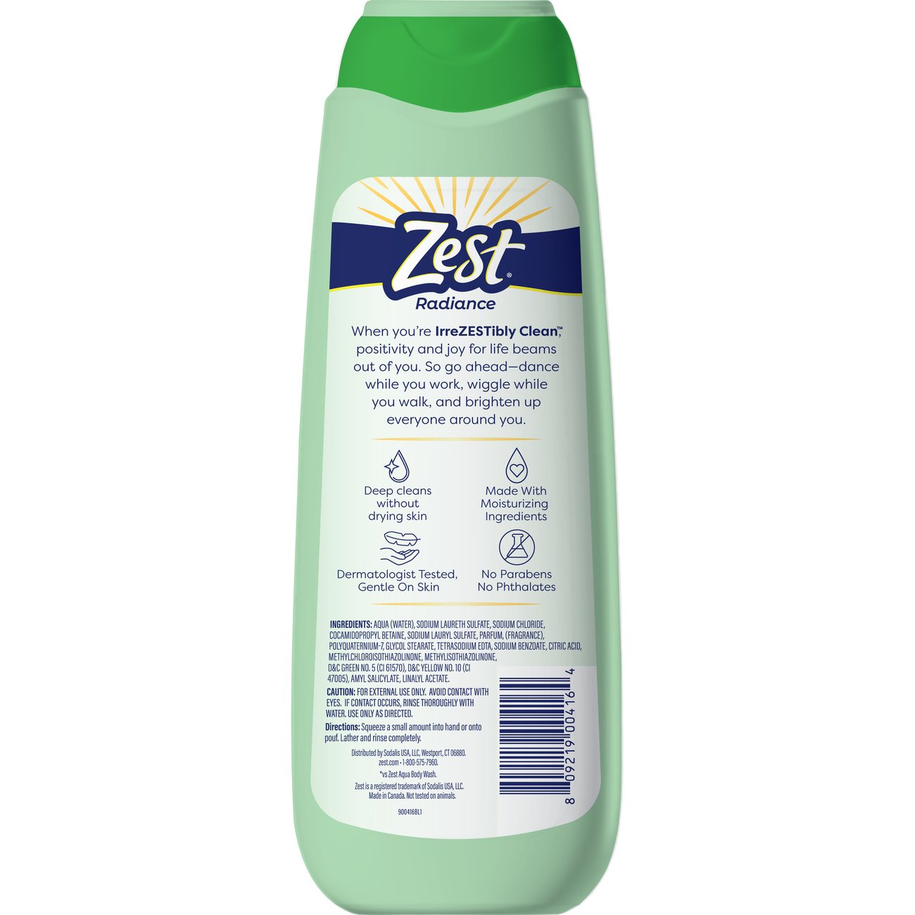 Zest Radiance Moisturizing Body Wash - Cucumber Jasmine Joy