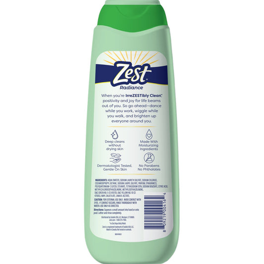 Zest Radiance Moisturizing Body Wash - Cucumber Jasmine Joy
