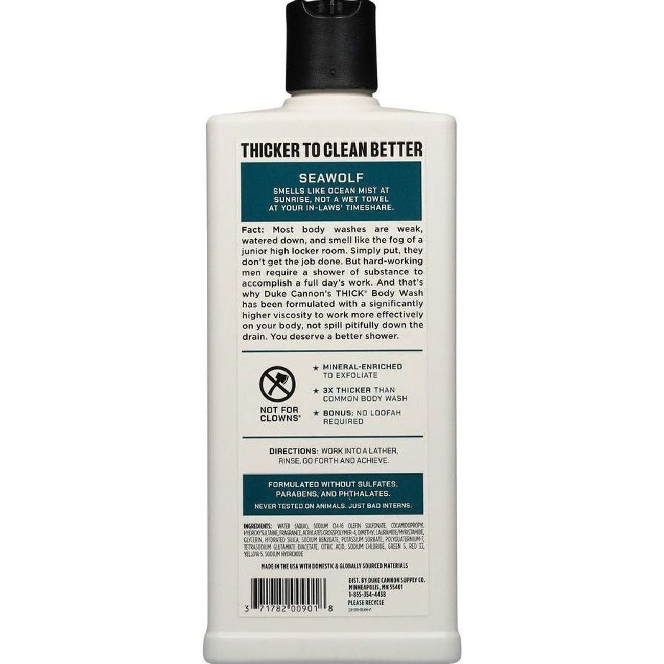Duke Cannon Men's Thick Body Wash - Seawolf