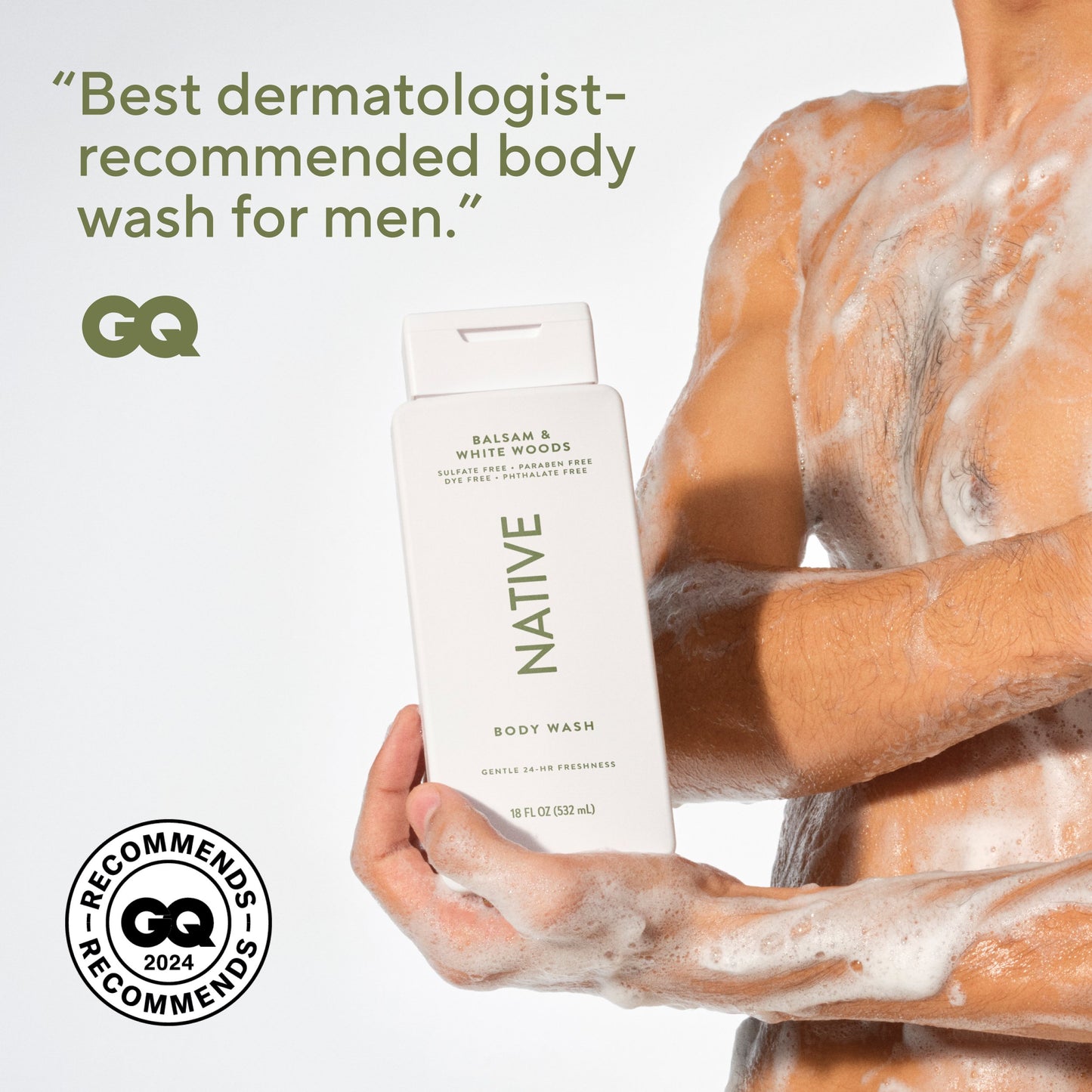 Native Body Wash - Balsam & White Woods