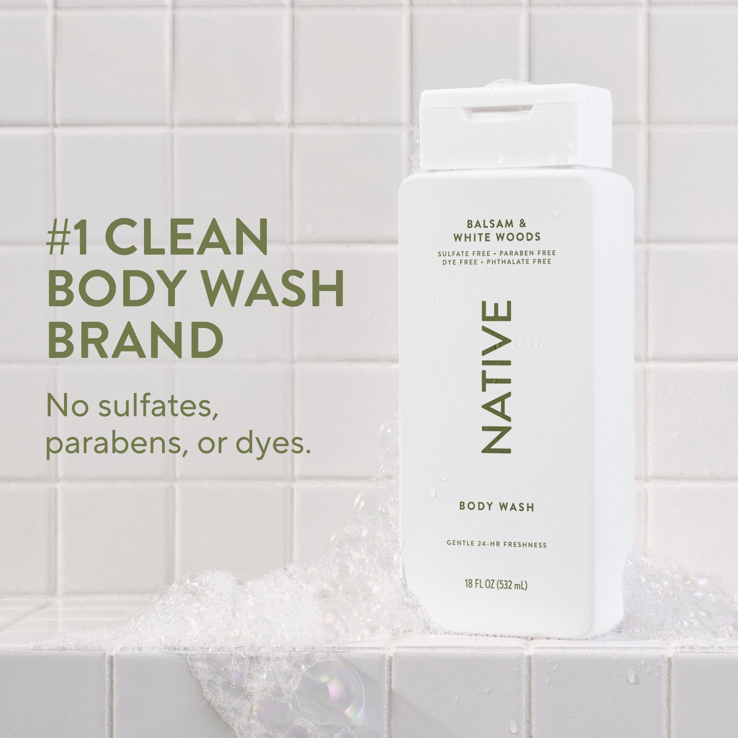 Native Body Wash - Balsam & White Woods
