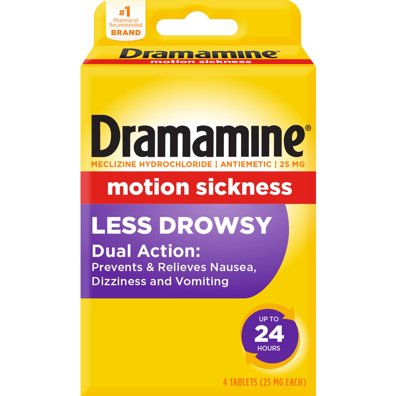 Dramamine Travel Size Motion Sickness Less Drowsy Tablets