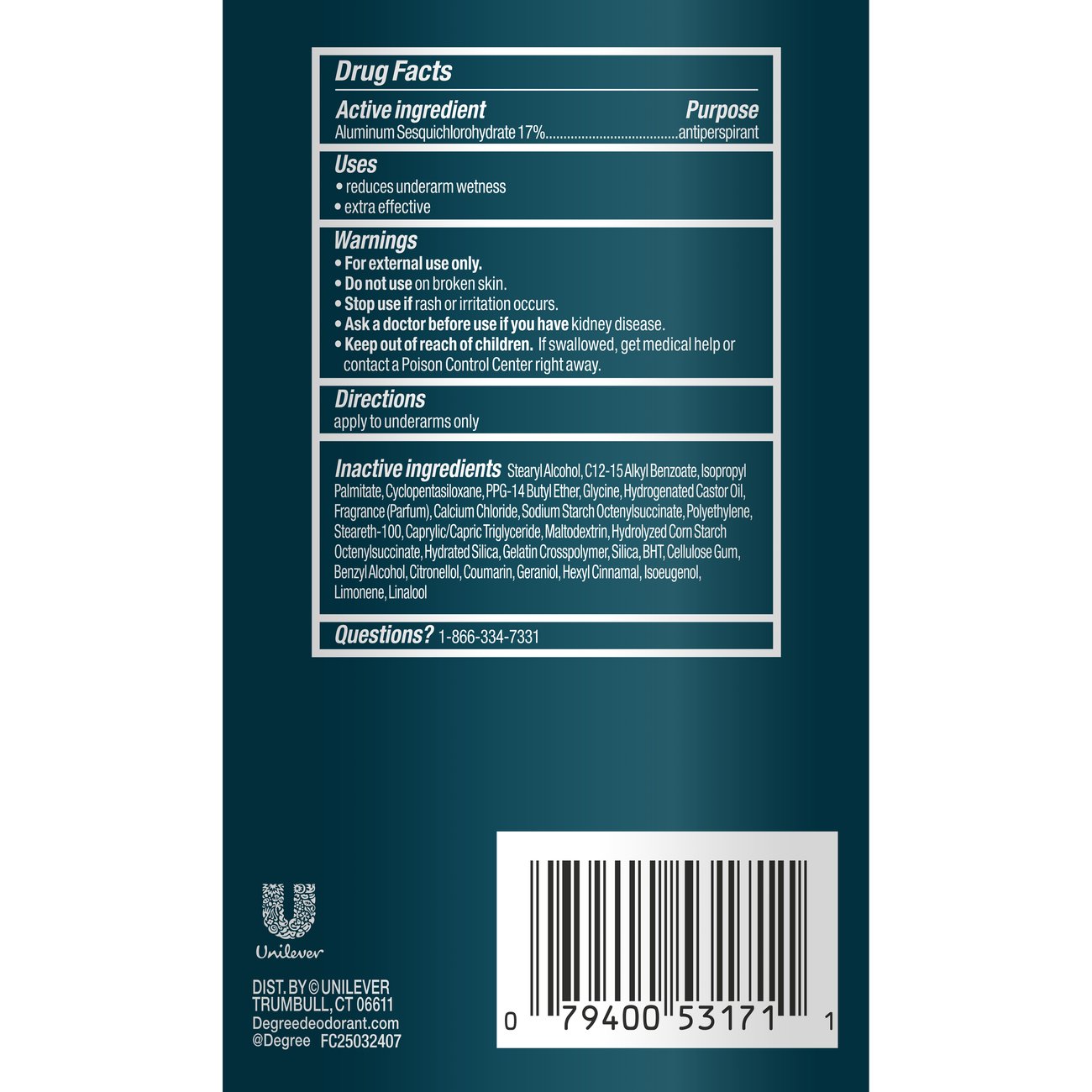 Degree Travel Size Clinical Invisible Solid Deodorant - Cool Rush