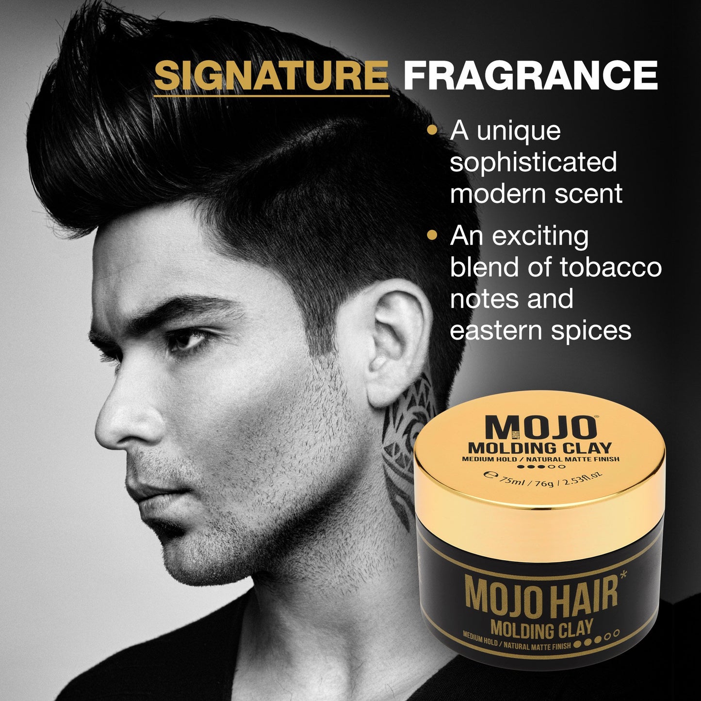MOJO Molding Hair Styling Clay - Medium Hold, Matte Finish