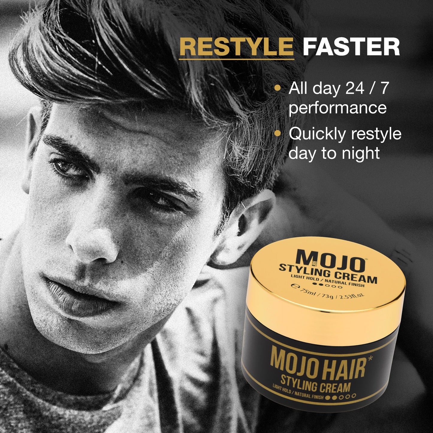 MOJO Hair Styling Cream - Light Hold, Natural Finish