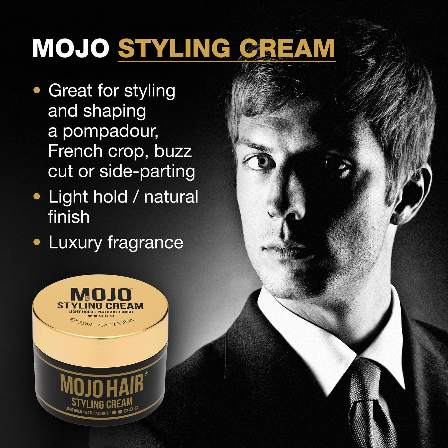 MOJO Hair Styling Cream - Light Hold, Natural Finish