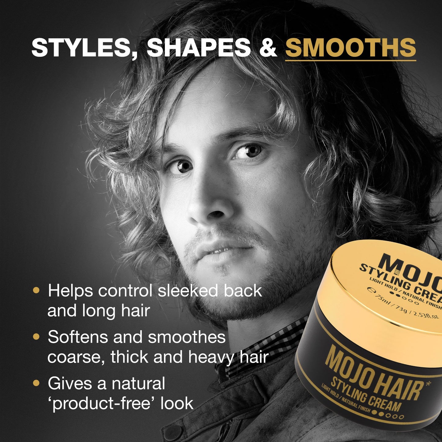 MOJO Hair Styling Cream - Light Hold, Natural Finish
