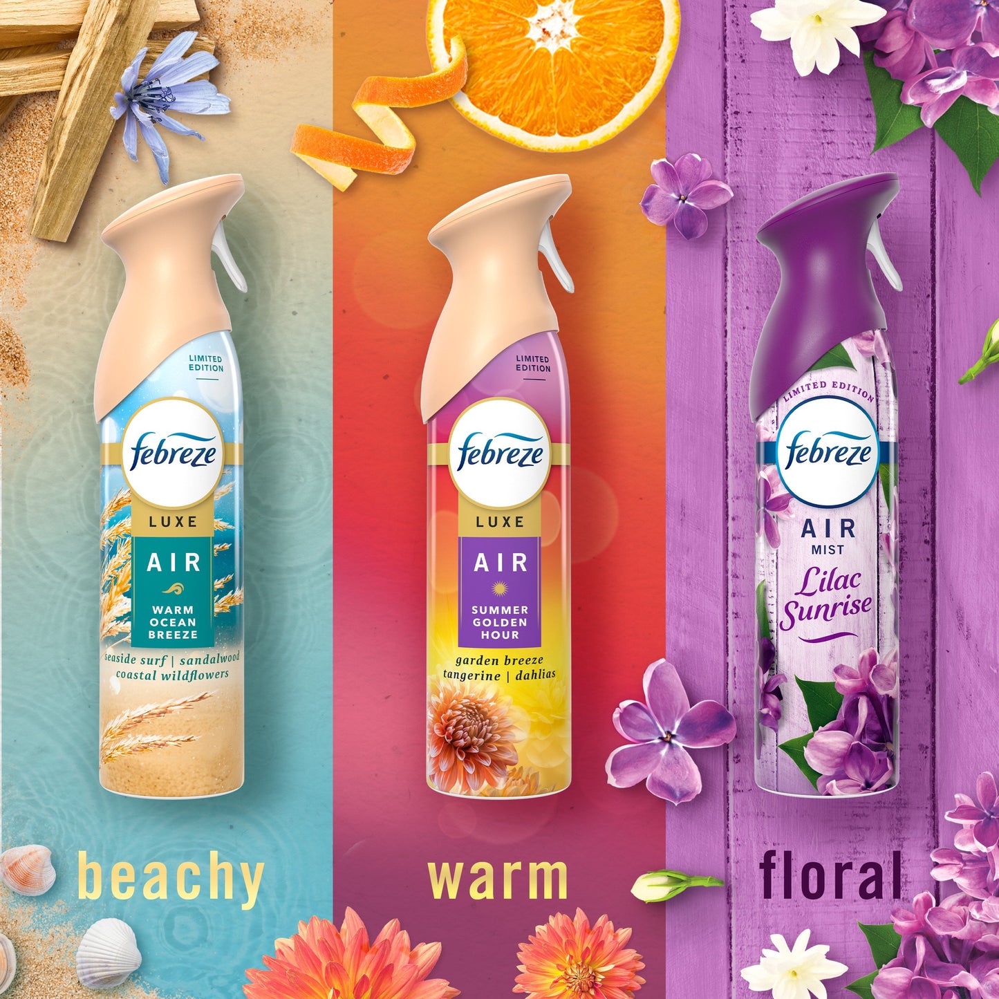 Febreze Luxe Air Mist Freshener Spray Variety Pack