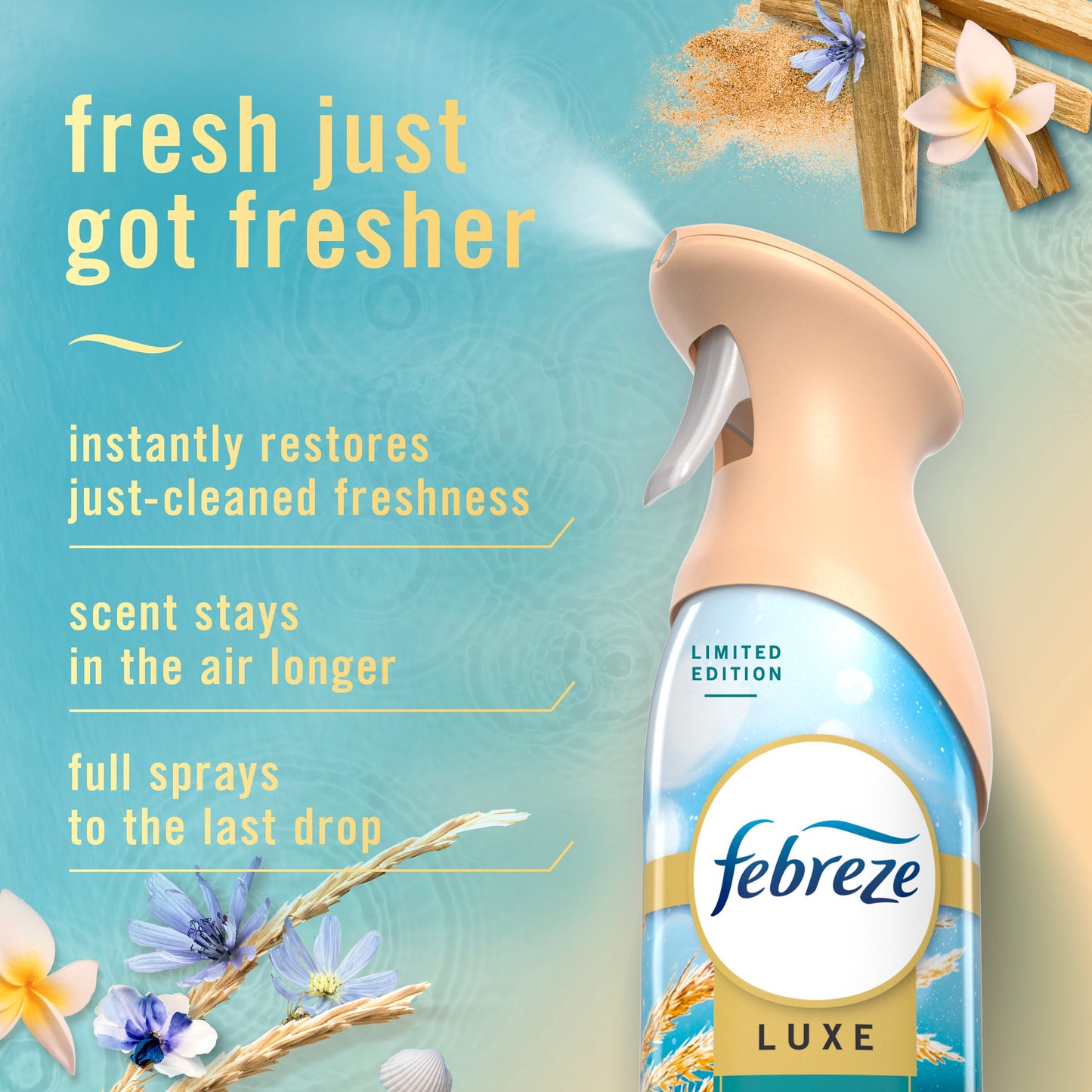 Febreze Luxe Air Freshener Spray - Warm Ocean Breeze