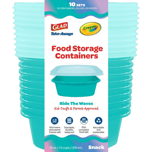 Glad Take-Aways Food Storage Containers - Ride the Wave, 10 pk