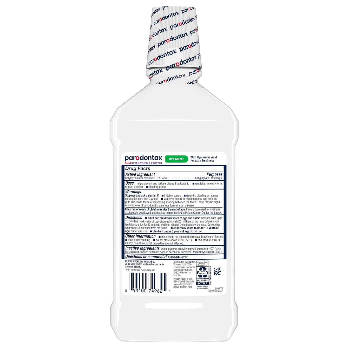 Parodontax Gum Strengthen & Protect Mouthwash
