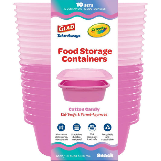 Glad Take-Aways Food Storage Containers - Cotton Candy, 10 pk