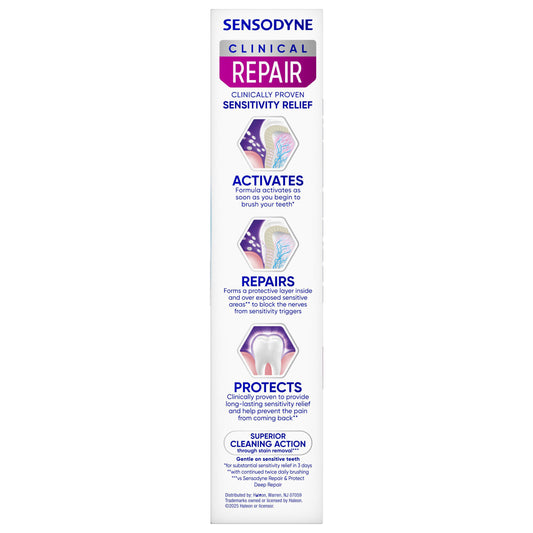 Sensodyne Clinical Repair Fresh Clean Toothpaste for Sensitivity Relief, 3.4 oz