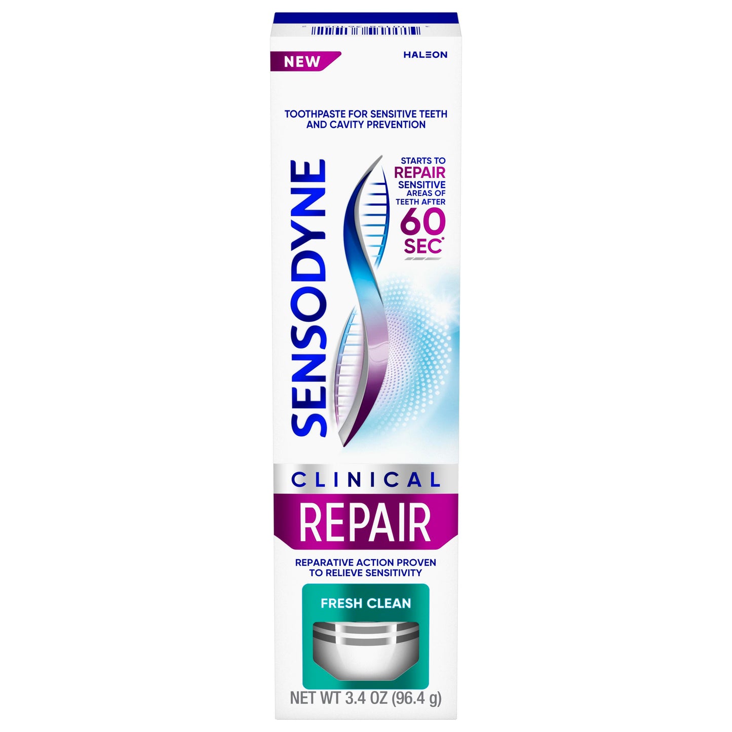 Sensodyne Clinical Repair Fresh Clean Toothpaste for Sensitivity Relief, 3.4 oz