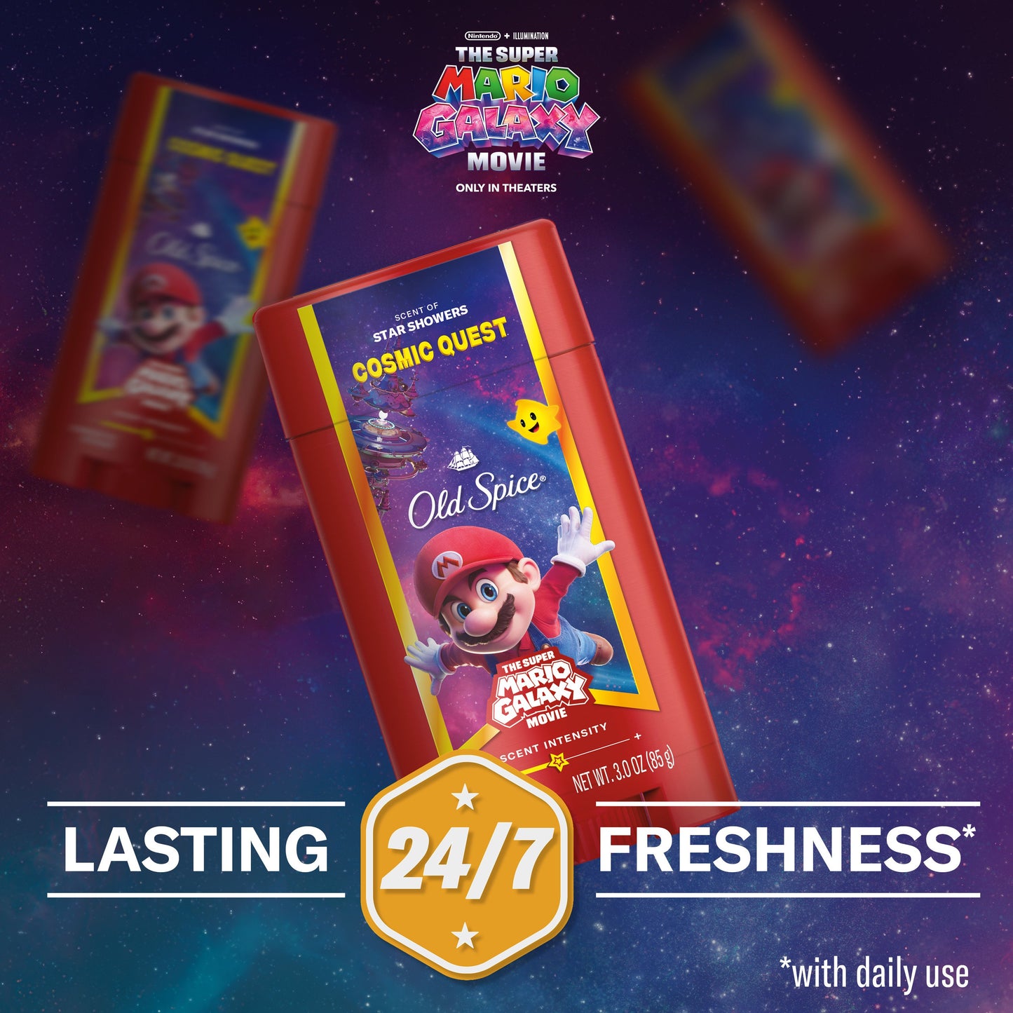 Old Spice Limited Edition Super Mario Galaxy Aluminum Free Deodorant Solid - Cosmic Quest