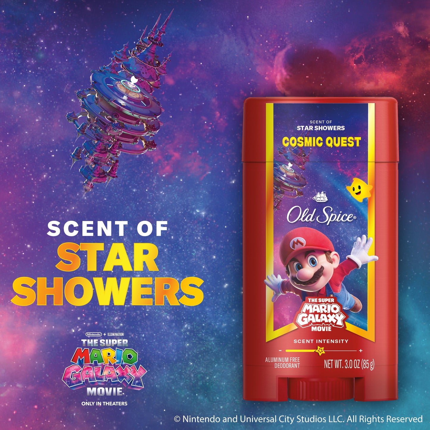 Old Spice Limited Edition Super Mario Galaxy Aluminum Free Deodorant Solid - Cosmic Quest