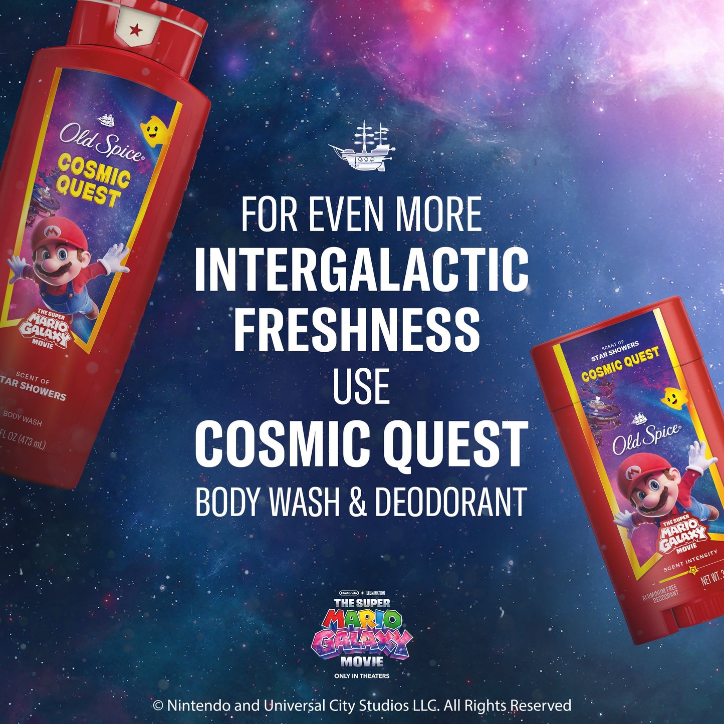 Old Spice Limited Edition Super Mario Galaxy Aluminum Free Deodorant Solid - Cosmic Quest