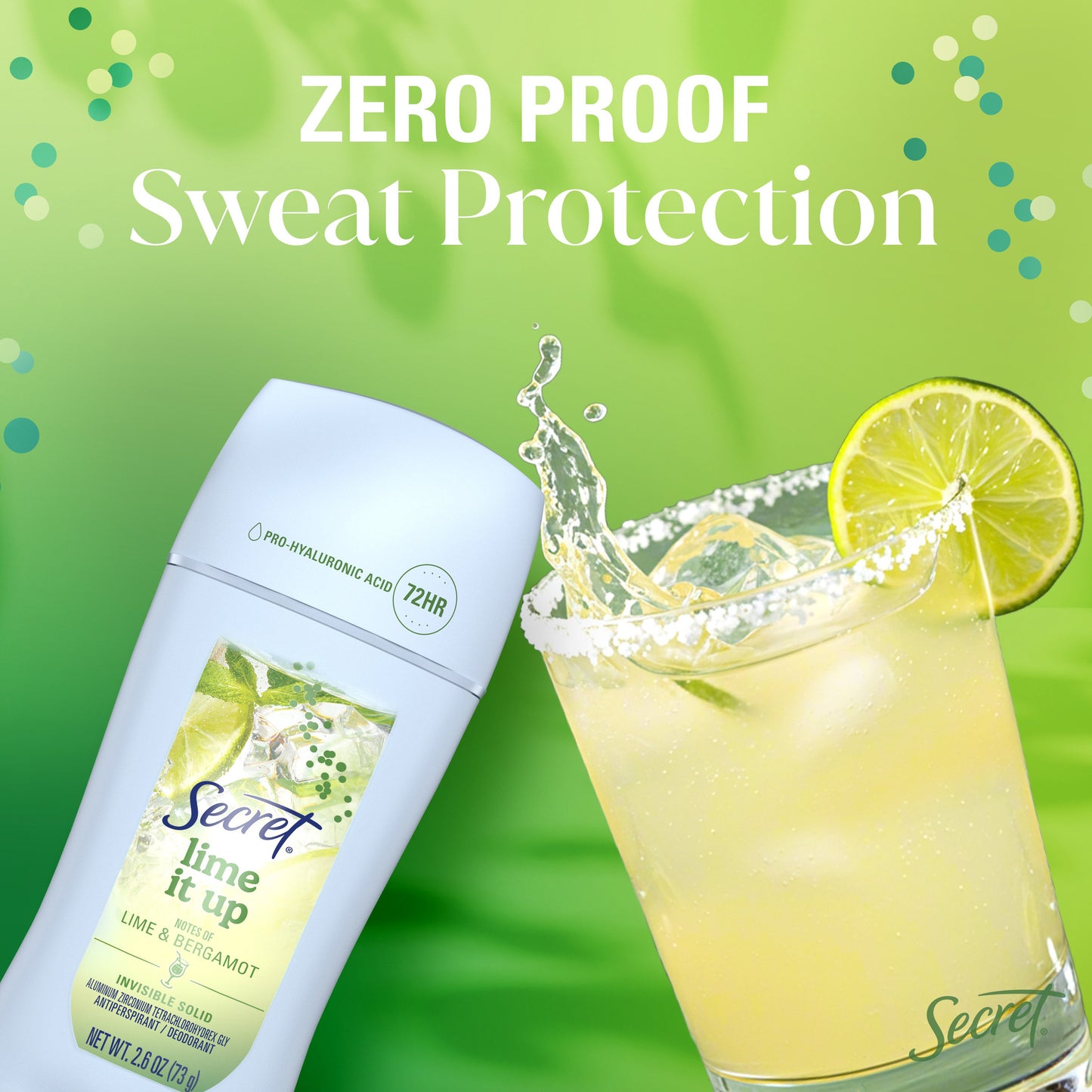 Secret 72 Hr Invisible Solid Antiperspirant Deodorant - Lime it up
