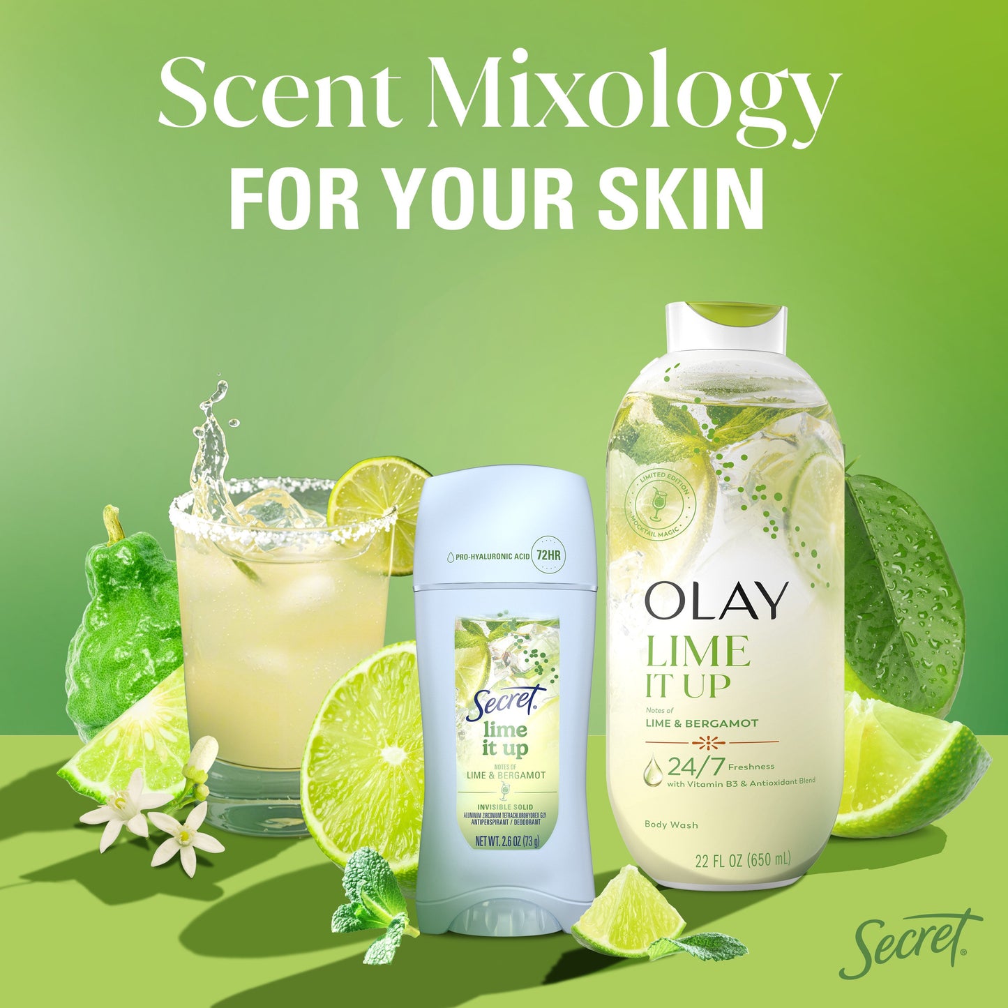 Secret 72 Hr Invisible Solid Antiperspirant Deodorant - Lime it up