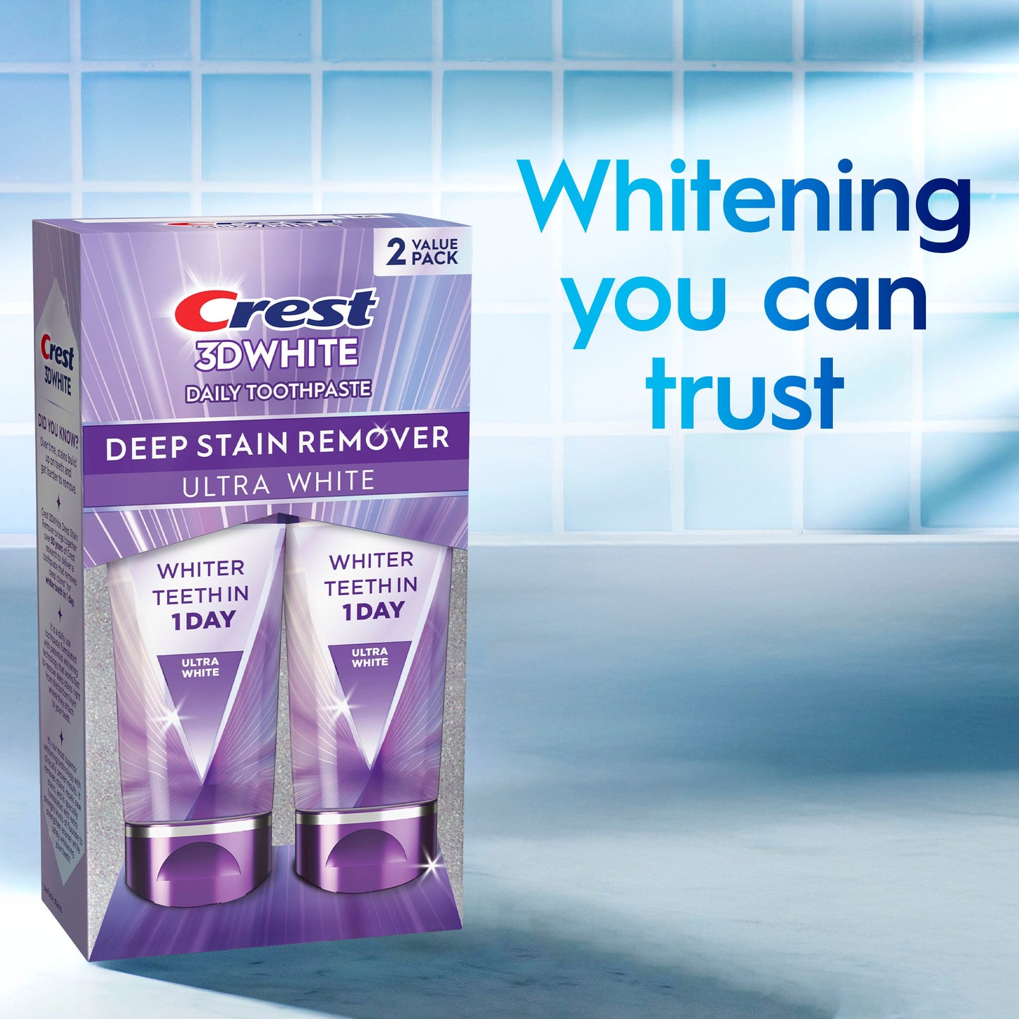 Crest 3D White Deep Stain Remover Toothpaste - Ultra White, 2 pk