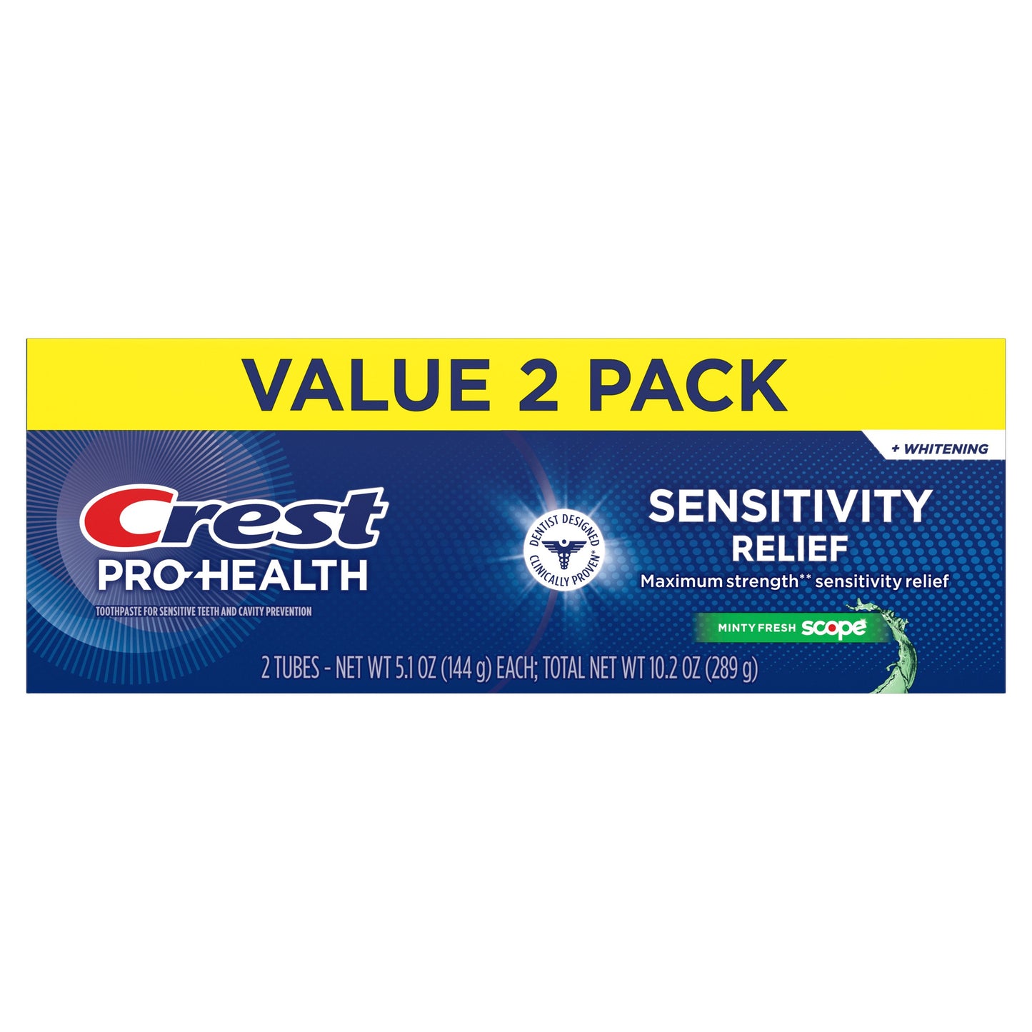 Crest Pro-Health Sensitivity Relief Toothpaste - Minty Fresh Scope, 2 Pk
