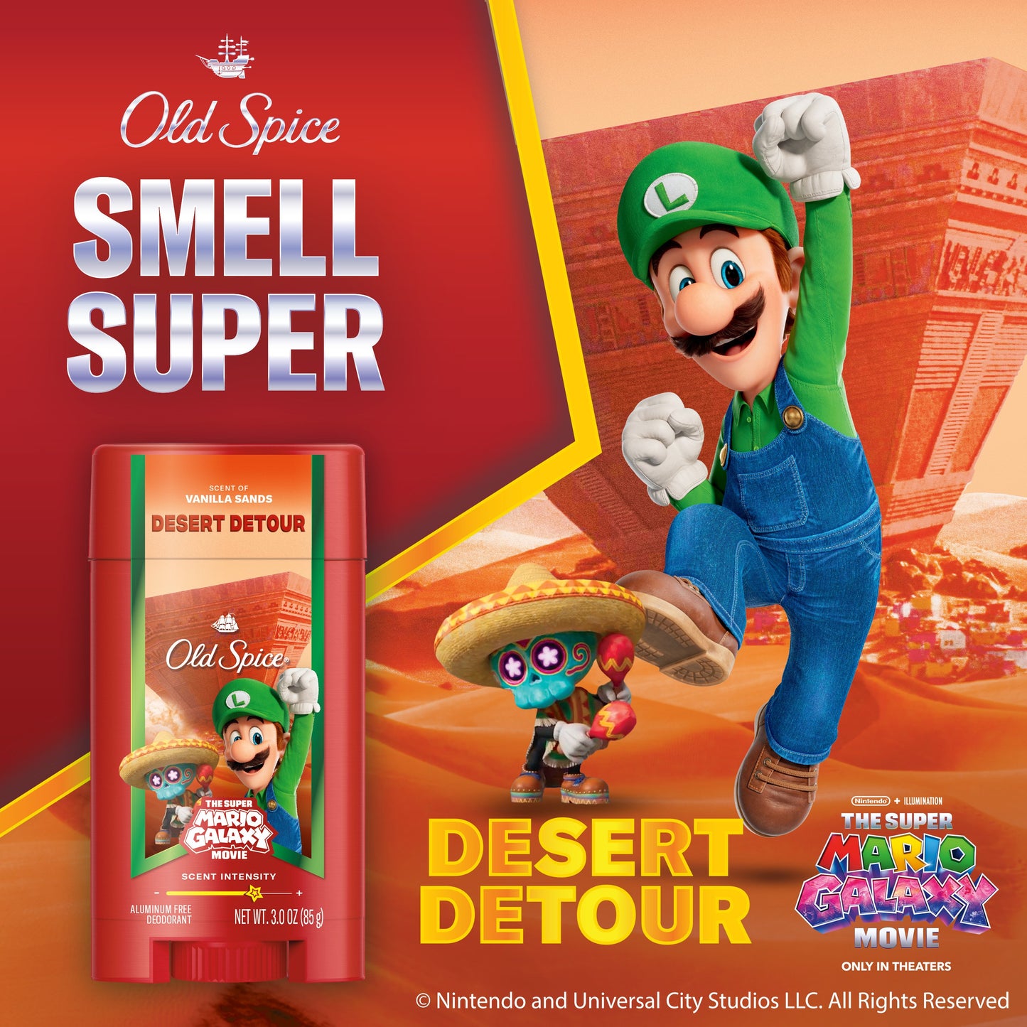 Old Spice Limited Edition Super Mario Galaxy Aluminum Free Deodorant Solid - Desert Detour