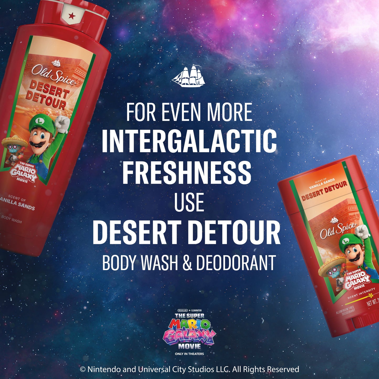 Old Spice Limited Edition Super Mario Galaxy Aluminum Free Deodorant Solid - Desert Detour